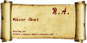 Mázor Ábel névjegykártya